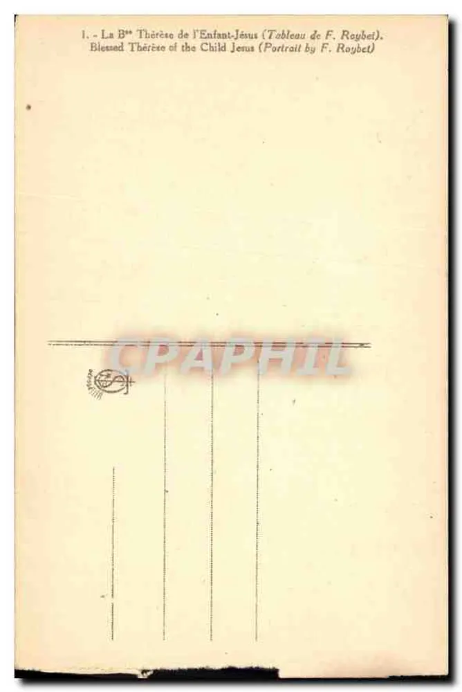 A Béthérèse do Menino Jesus — Quadro de F. Roybet — editor não visível - Verso