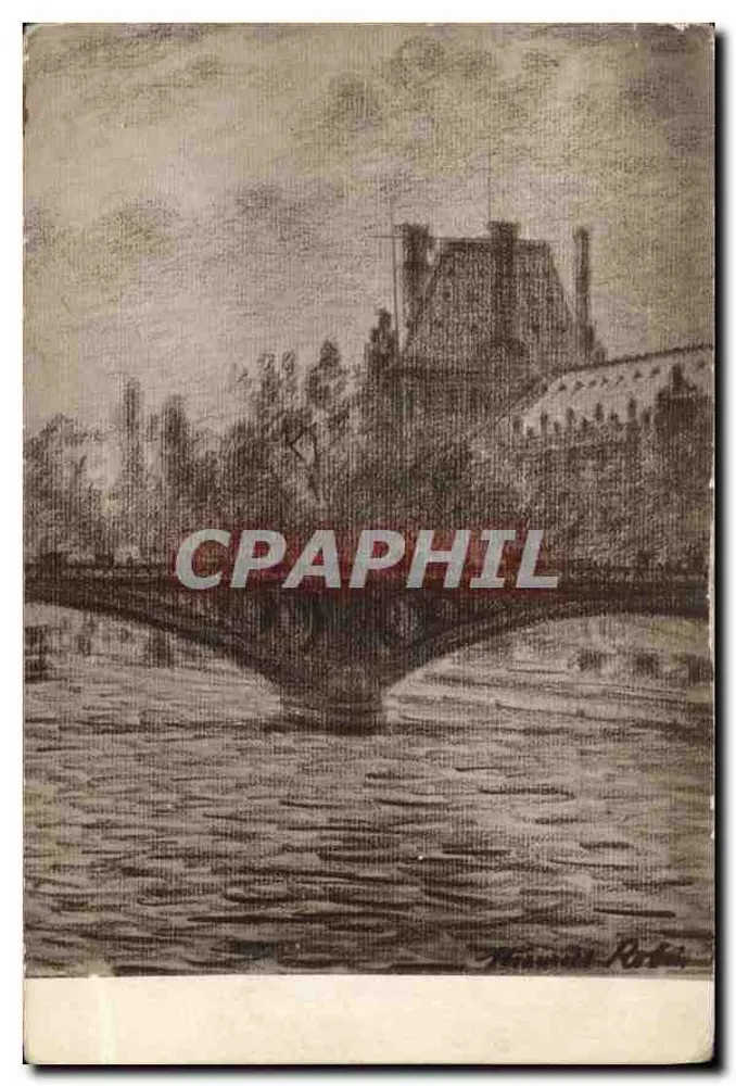 Ponte de Paris — vista em preto e branco — editor desconhecido - Frente