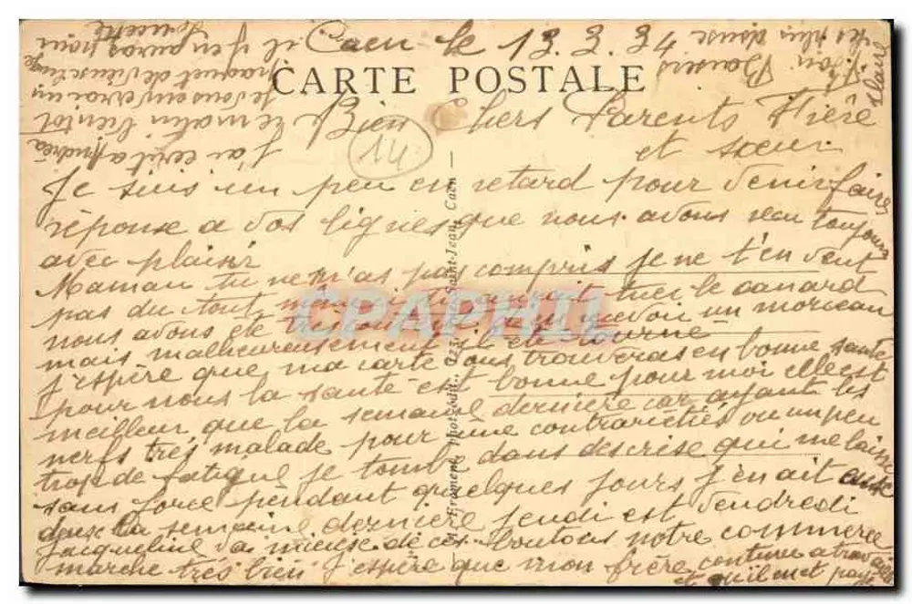 Estação Saint-Martin — Caen — editor anônimo, n° 107 - Verso