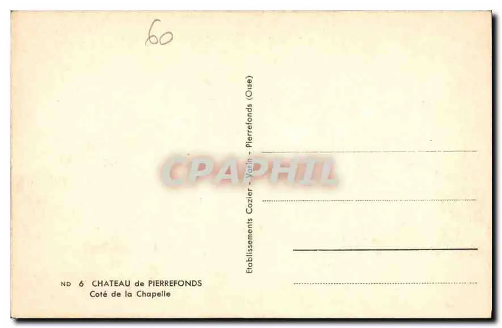 Castillo de Pierrefonds — Editor Cozér, n°6 - Reverso