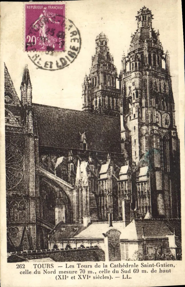 Tours — Die Türme der Kathedrale Saint-Gatien — LL. n° 262 - Vorderseite