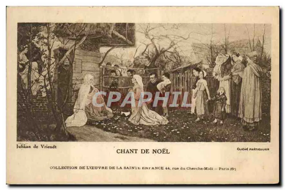 Weihnachtslied — Illustration von Julian de Vriendt — Sammlung der Werke der Heiligen Kindheit, 44 rue du Cherche-Midi — Paris (6. Arrondissement) - Vorderseite