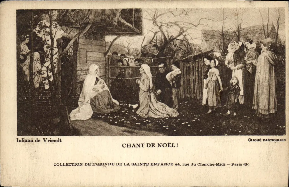 Weihnachtslied! — Illustration von Juliaan de Vriendt — Sonderdruck, Sammlung der Werke der Heiligen Kindheit, Paris (6e) - Vorderseite