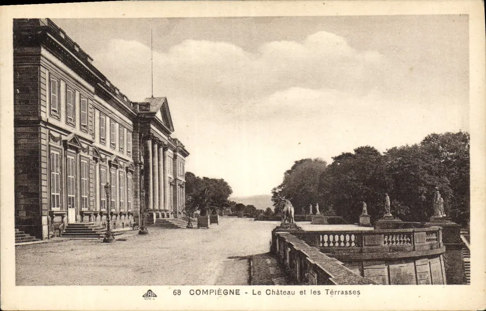 Compiègne - O Castelo e as Terras - editor A. L. P. n° 68 - Frente