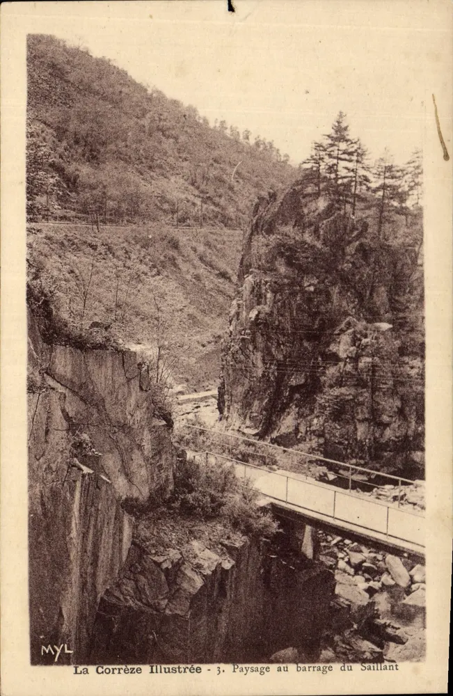 Landschaft am Staudamm des Saillant — La Corrèze Illustrée - 3. Verlag MYL - Vorderseite