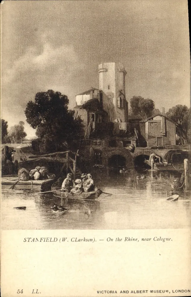 Ansicht des Rheins nahe Köln — Stanfield (W. Clarkson) — Victoria and Albert Museum, London - Vorderseite