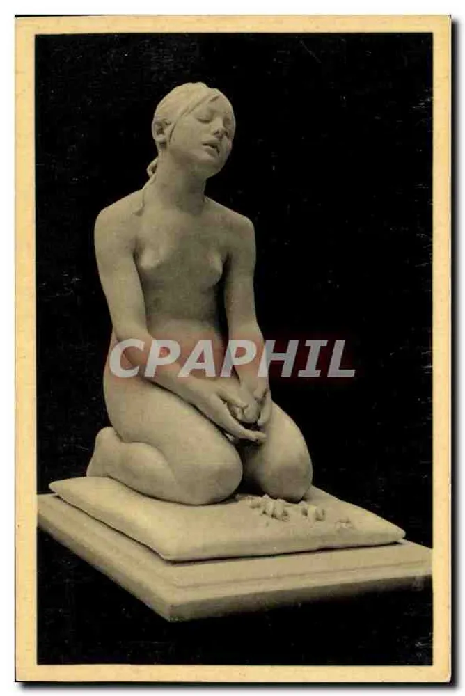 Grabfigur — nackte sitzende Skulptur — J. Dillens (1849-1904) - Vorderseite