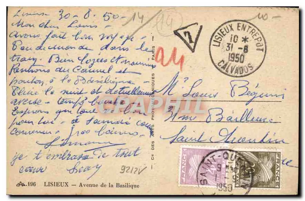 Basílica do Sagrado Coração — Paris — editada por CIR DES ARTS PHOTOGRAPHIQUES - Verso