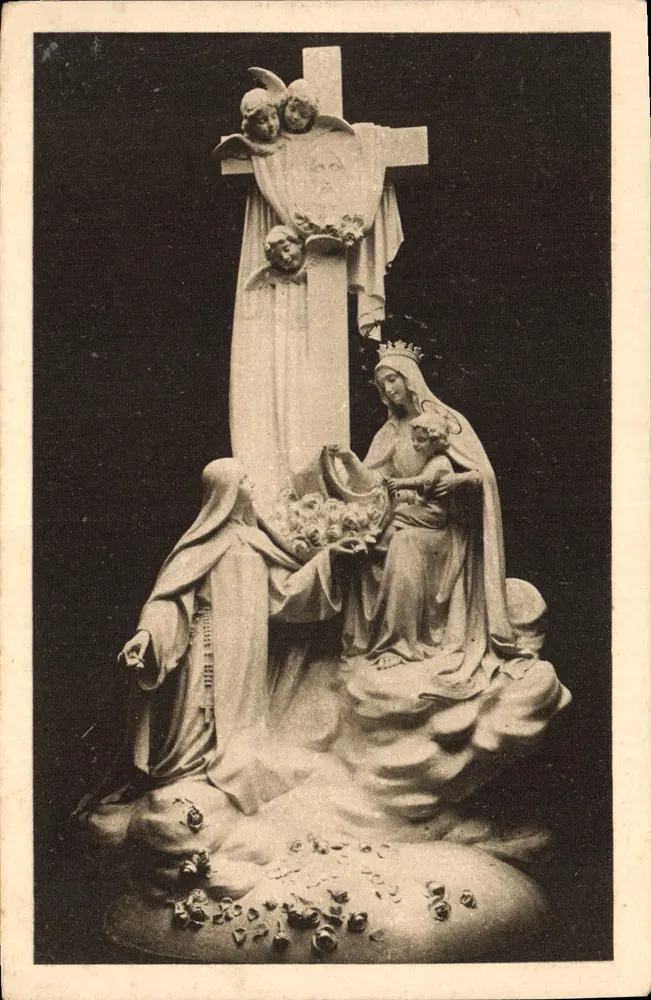 Die Carmeliterkapelle von Lisieux — Skulpturengruppe über dem Hauptaltar - Vorderseite