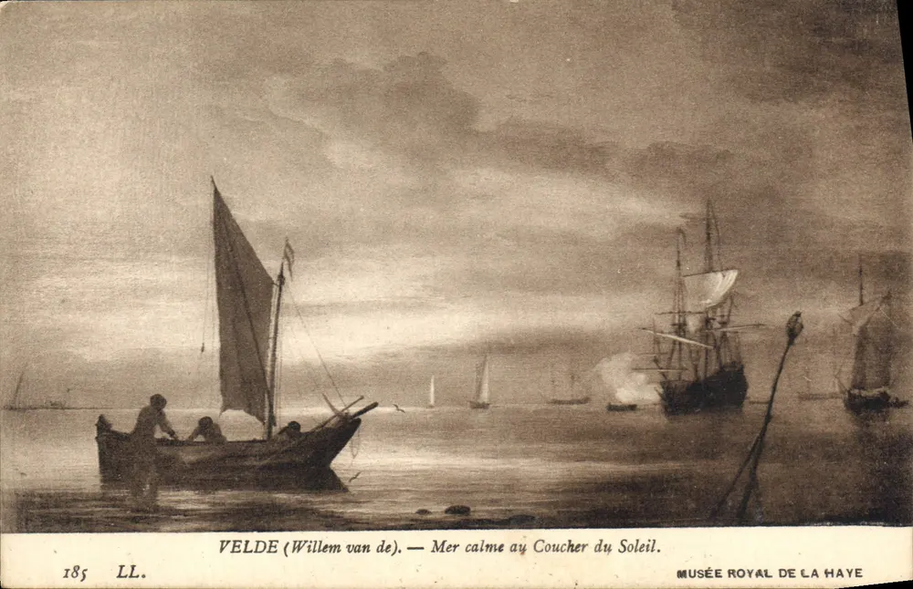 Velde (Willem van de) — Beruhigte See bei Sonnenuntergang — Königliches Museum in Den Haag - Vorderseite