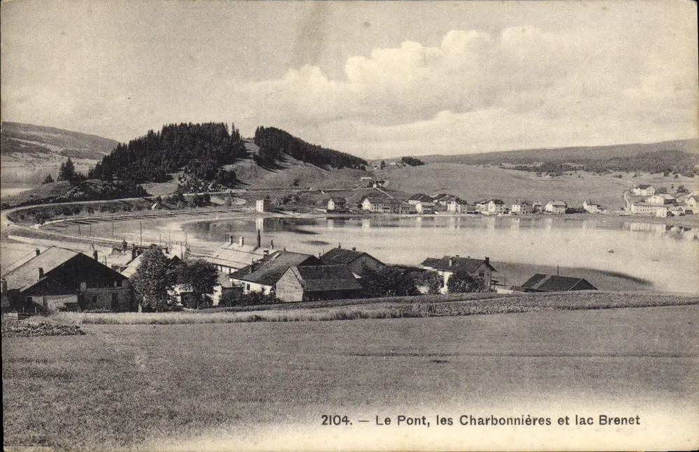 Der Brücke, die Charbonnières und See Brenet — 2104 — Phototypie Co., Neuohätal - Vorderseite