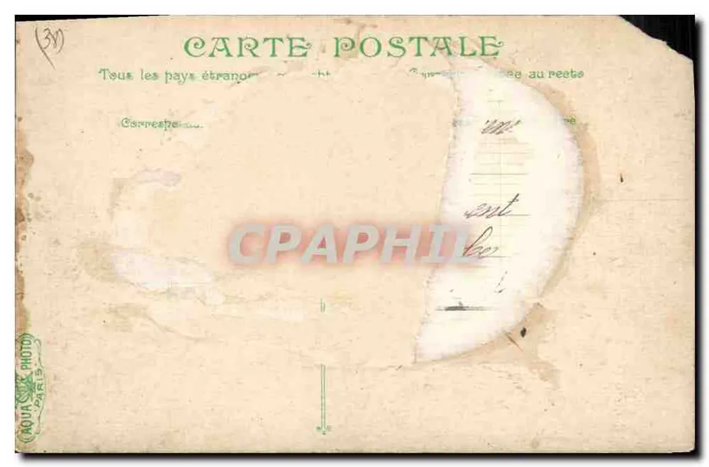 Grenoble — O Ponte suspensa, O Ponte da Cidade e o Monte Lygard — editor anônimo, número de série não visível - Verso