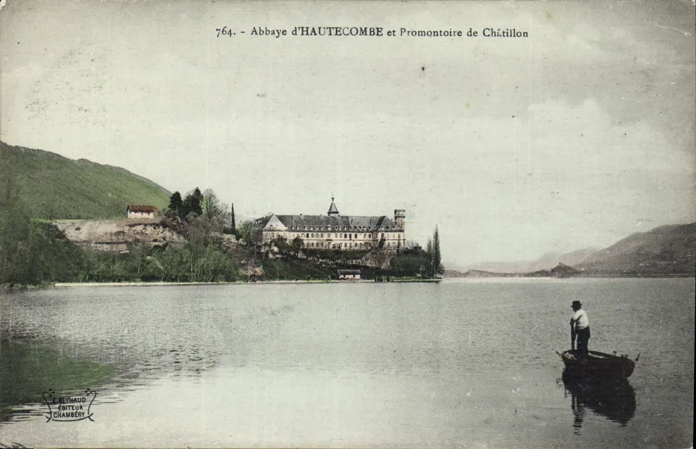 Abbazia di Hautecombe e Promontorio di Châtillon — Editore Reynaud, Chambéry, n° 764 - Recto
