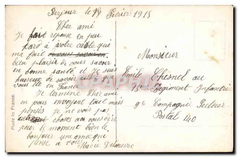 Junges Paar mit Blumenbouquet — REX 4490 - Rückseite