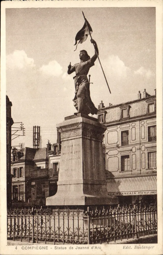 Compiegne - Estátua de Joana d'Arc — Edit. Boulanger, n°4 - Frente