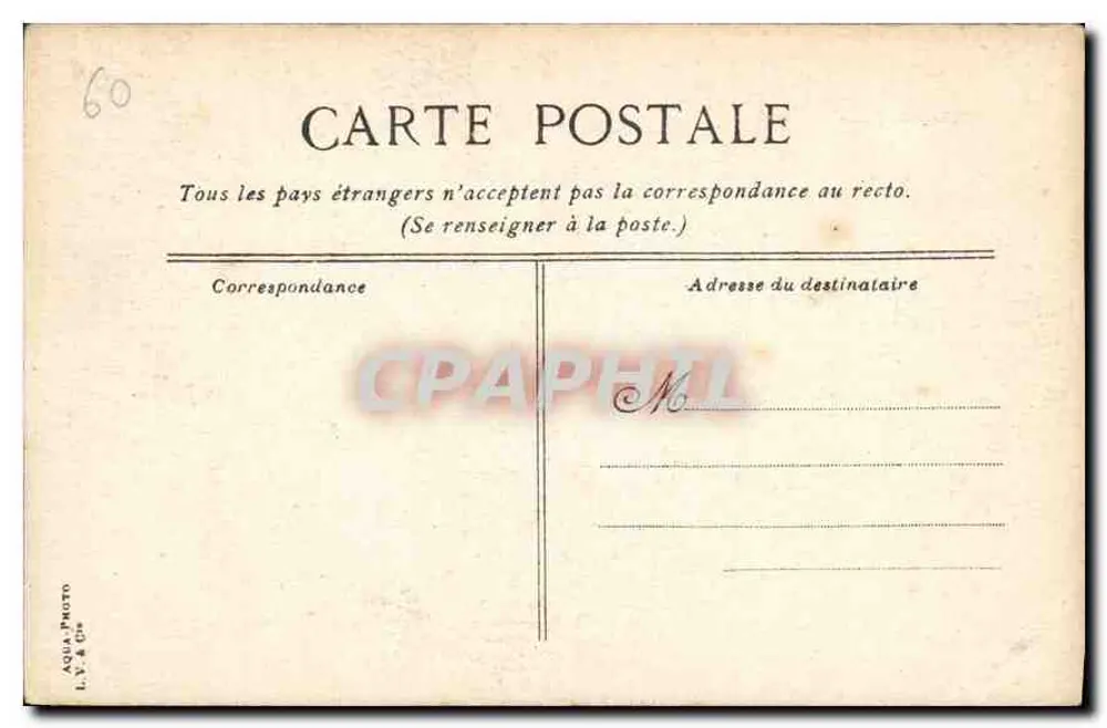 Chantilly. Estátua do duque d'Aumale — editor AQUA PHOTO, n° 60 - Verso