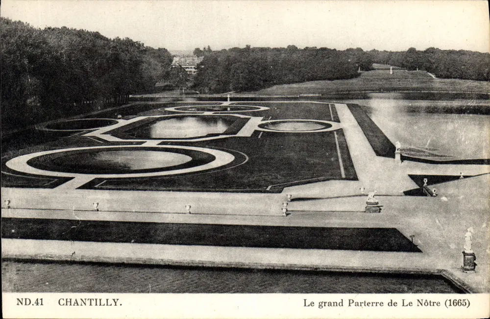 Chantilly — O grande Parterre de Le Nôtre (1665) — ND.41 - Frente