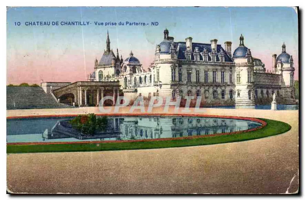 Schloss Chantilly — Ansicht vom Parterre — ND - Vorderseite