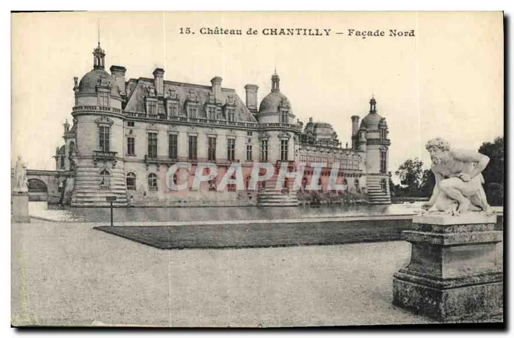 Castelo de Chantilly — Fachada Norte — editor A. Bourdier - Frente