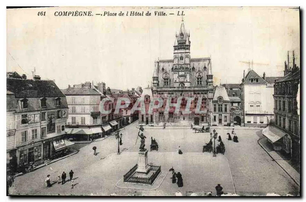 Compiègne — Piazza del Municipio — LL, n° 461 - Recto