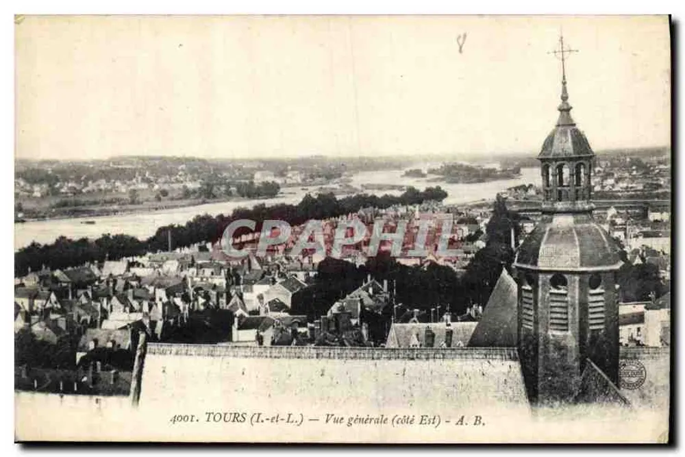 Tours (Loire) — Vista general (lado Este) — A. B. n° 4001 - Anverso