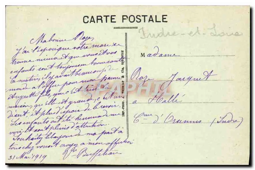 Tours (Loire-et-Loire) — Kathedrale Saint-Gatien im Bau — Verlag A.P. Nr. 9 - Rückseite