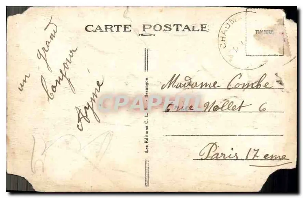Les Deux-Fays (Jura) — L'Etang Mouille Jambe — Verleger C. L. B. Beaunogs, n° 33538 - Rückseite