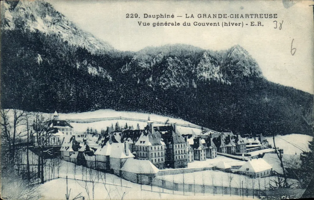 Dauphiné — LA GRANDE-CHARTREUSE — Allgemeiner Blick auf das Kloster (Winter) — E.R. 229 - Vorderseite