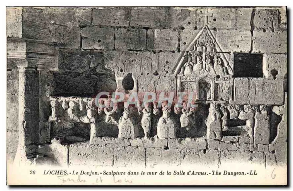 Loches - Der Bergfried - Skulptur in der Wand der Waffenhalle - Der Kerker - LL - Vorderseite