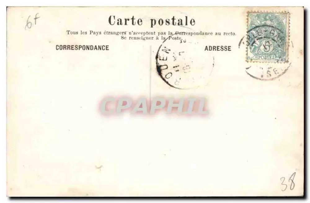 Sassenage — Die Fälle der Prises — Papeterie des Alpes Eug. Robert, Grenoble - Rückseite