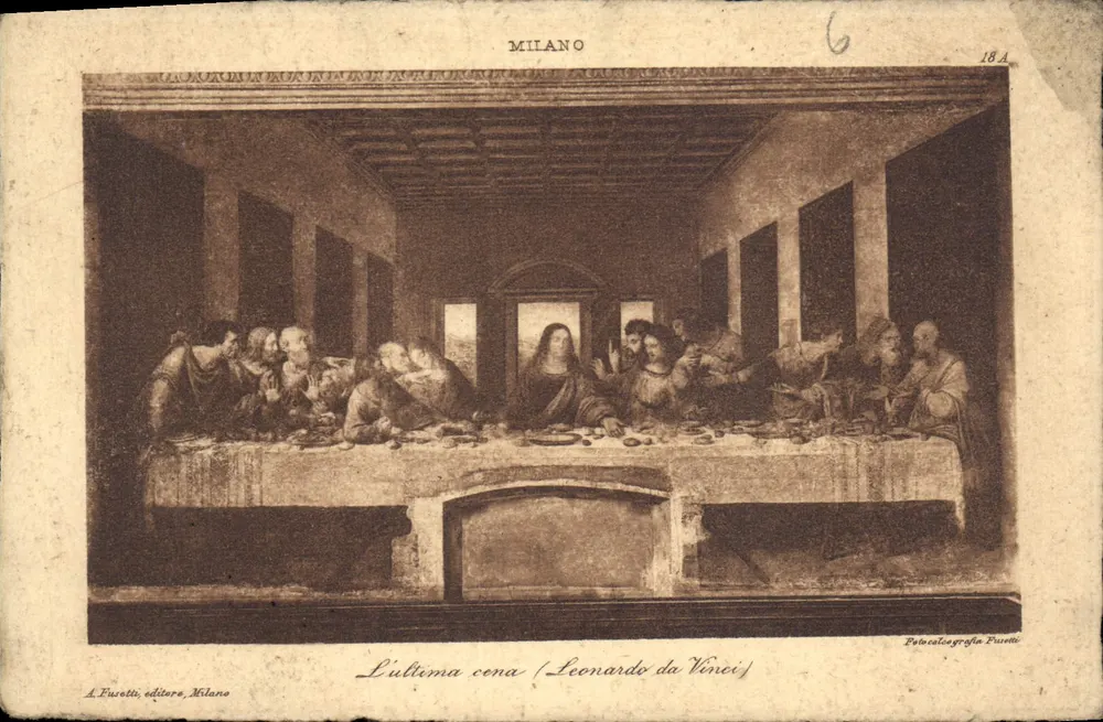 Último jantar (A Ceia) — Leonardo da Vinci — A. Fusetto, editor Milão - Frente