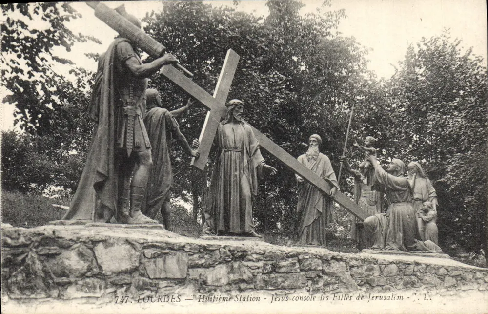 Lourdes — Achte Station — Jesus tröstet die Töchter Jerusalems — J. L. - Vorderseite