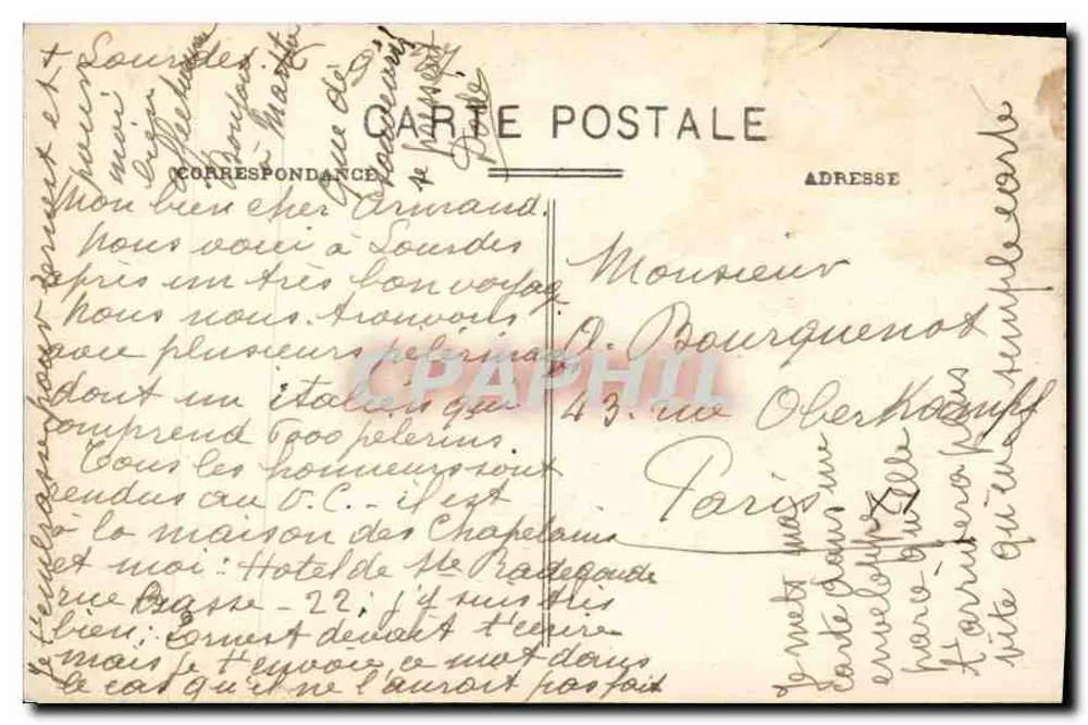 Lourdes - San Miguel y la Esplanade — Sireygeol, editor Lourdes, n°19 - Reverso