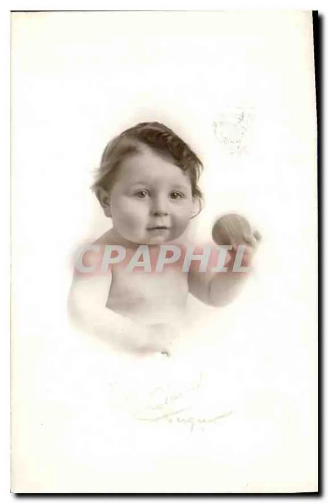 Babymeisje met een bal — Studiofoto — G. Colard & Tongueau - Voorkant