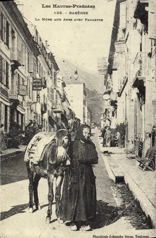 Barèges - Die Mutter der Esel mit Paulette — Phototypie Labouche frères, Toulouse - Vorderseite