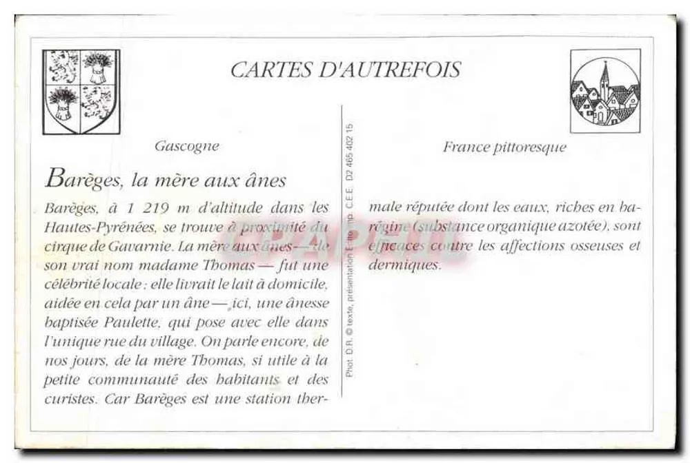 Barèges - Die Mutter der Esel mit Paulette — Phototypie Labouche frères, Toulouse - Rückseite