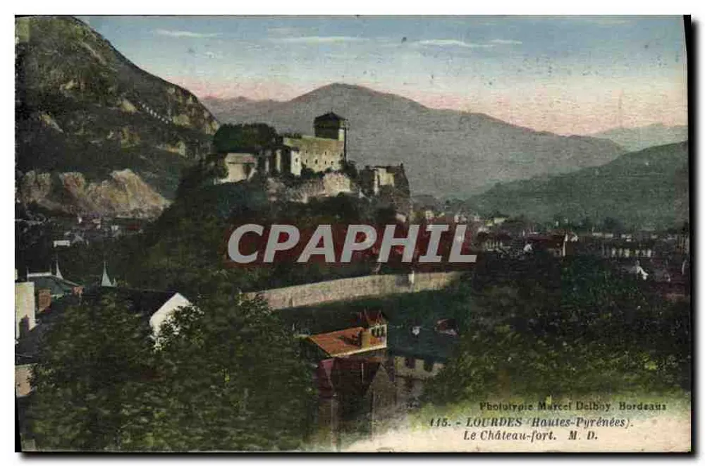 Lourdes - Hautes-Pyrénées — Le Château-fort — Phototypie Marcel Dalbouy, Bordeaux, n° 115 - Vorderseite