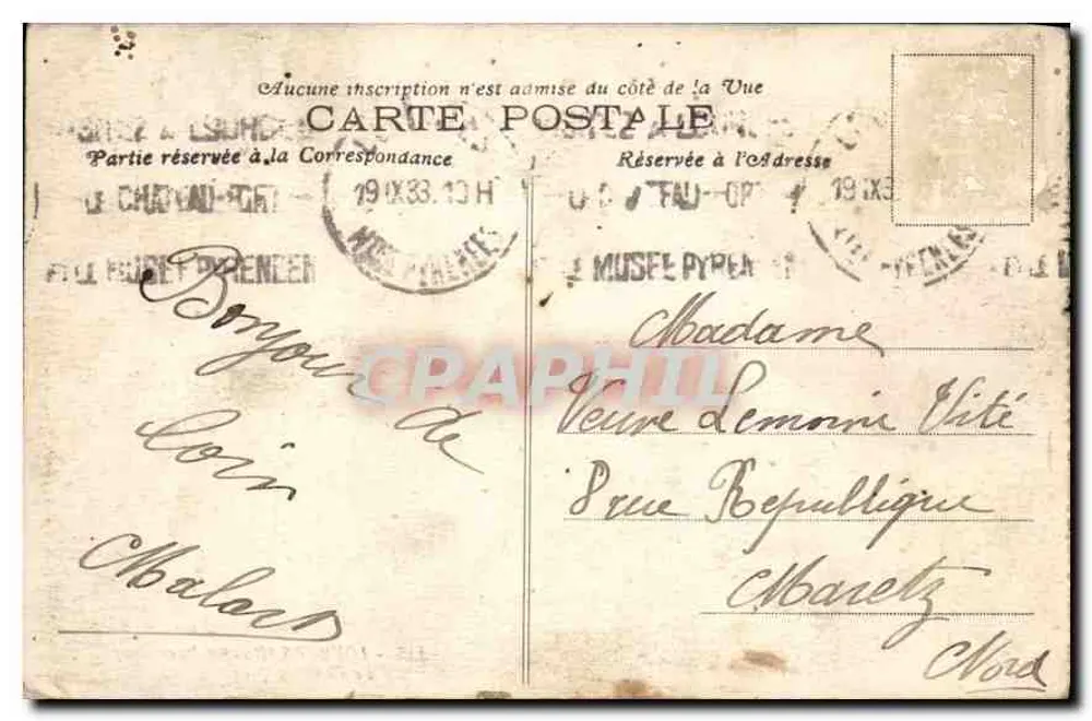 Lourdes - Hautes-Pyrénées — Le Château-fort — Phototypie Marcel Dalbouy, Bordeaux, n° 115 - Rückseite
