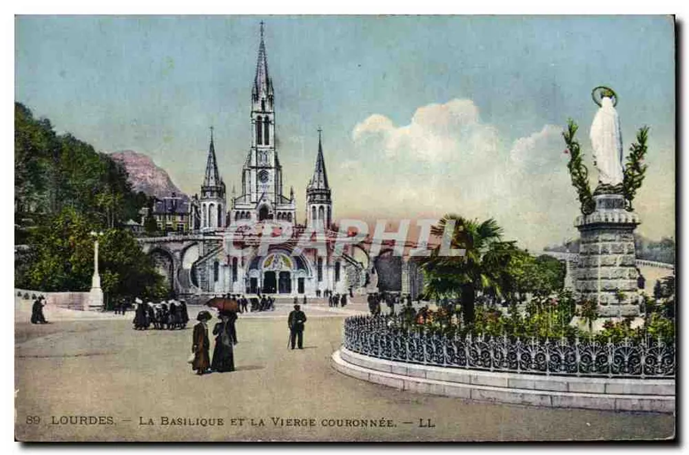 Lourdes — Die Basilika und die gekrönte Jungfrau — LL - Vorderseite
