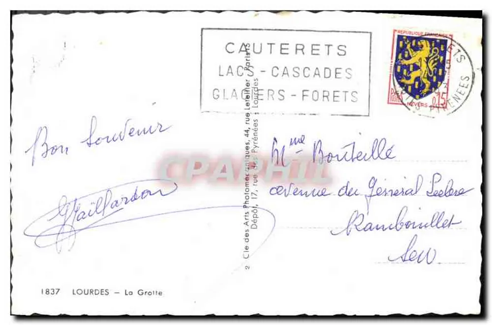 Lourdes — A Gruta — Cauterets - Verso