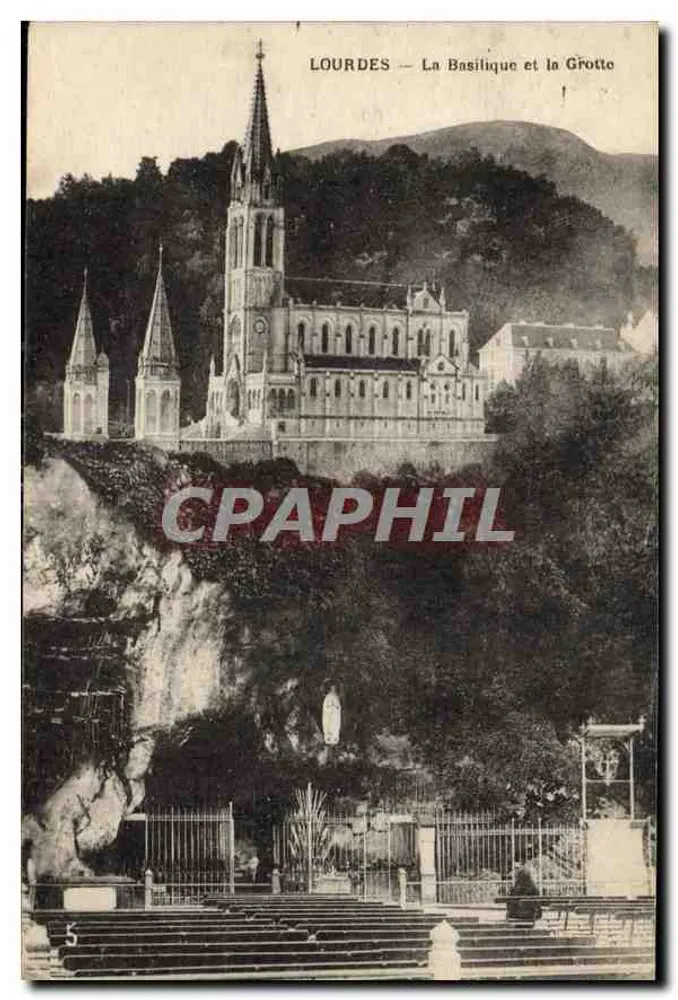 Lourdes — La Basílica y la Gruta - Anverso
