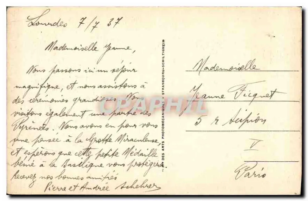 Lourdes — La Gruta y la Basílica — Cup - Reverso