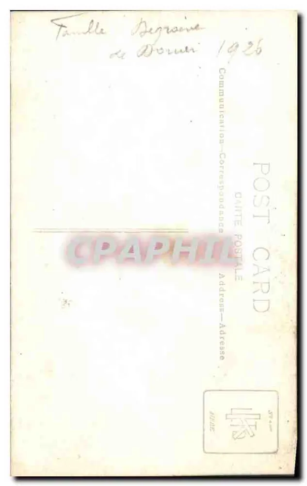 Família Degraeve — Dourmi — Carte postale familiale - Verso