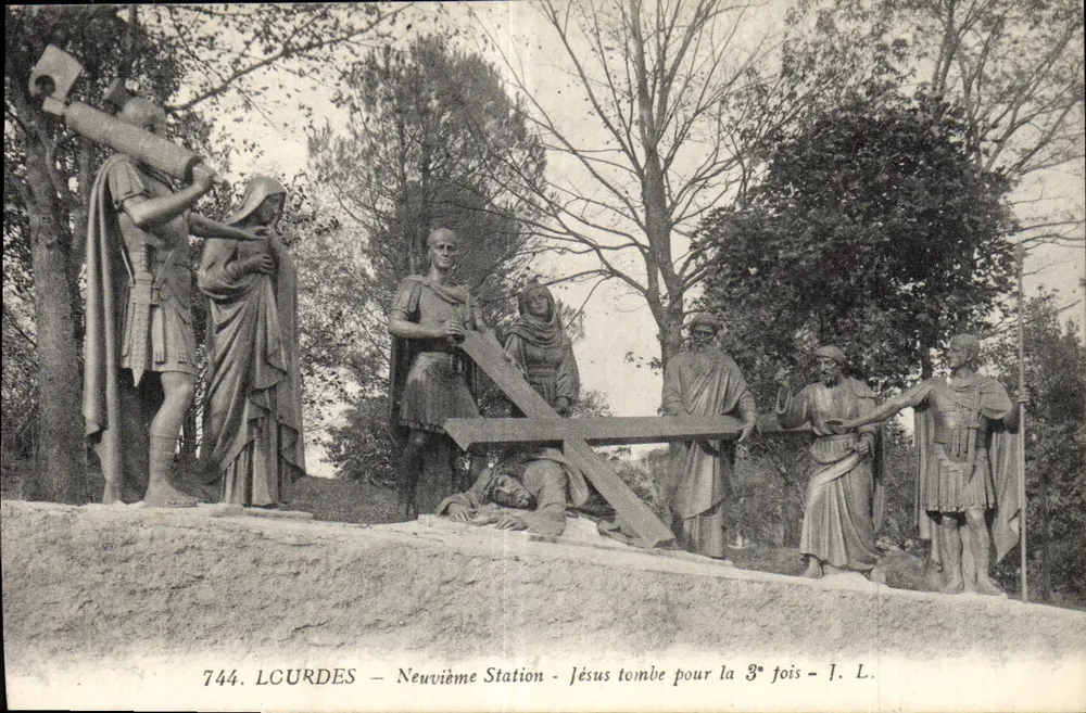 Lourdes — Neunte Station — Jesus fällt zum dritten Mal — I. L. - Vorderseite