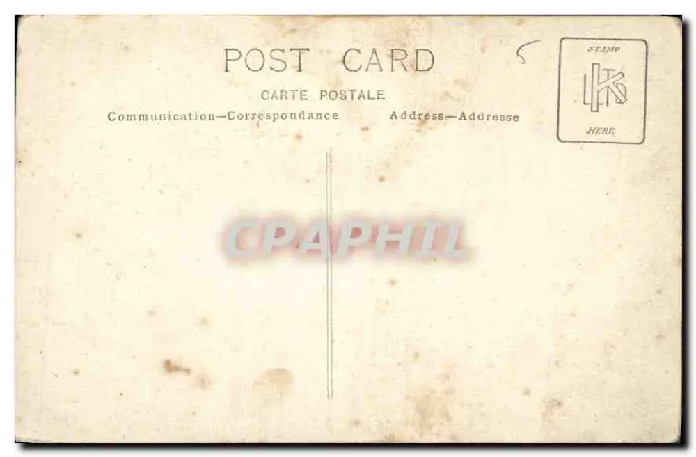 Três mulheres no jardim — cena de vida — carta postal anônima - Verso