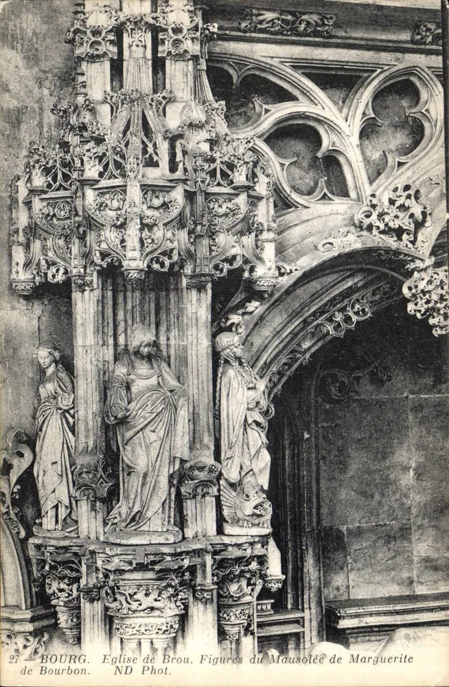 Bourg — Figuren des Mausoleums von Marguerite de Bourbon — ND Phot. - Vorderseite