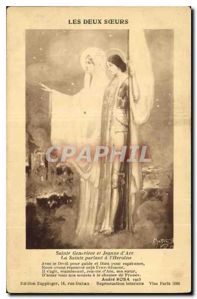 Heilige Geneviève und Jeanne d'Arc — Die Zwei Schwestern — André ROSA 1913 - Vorderseite