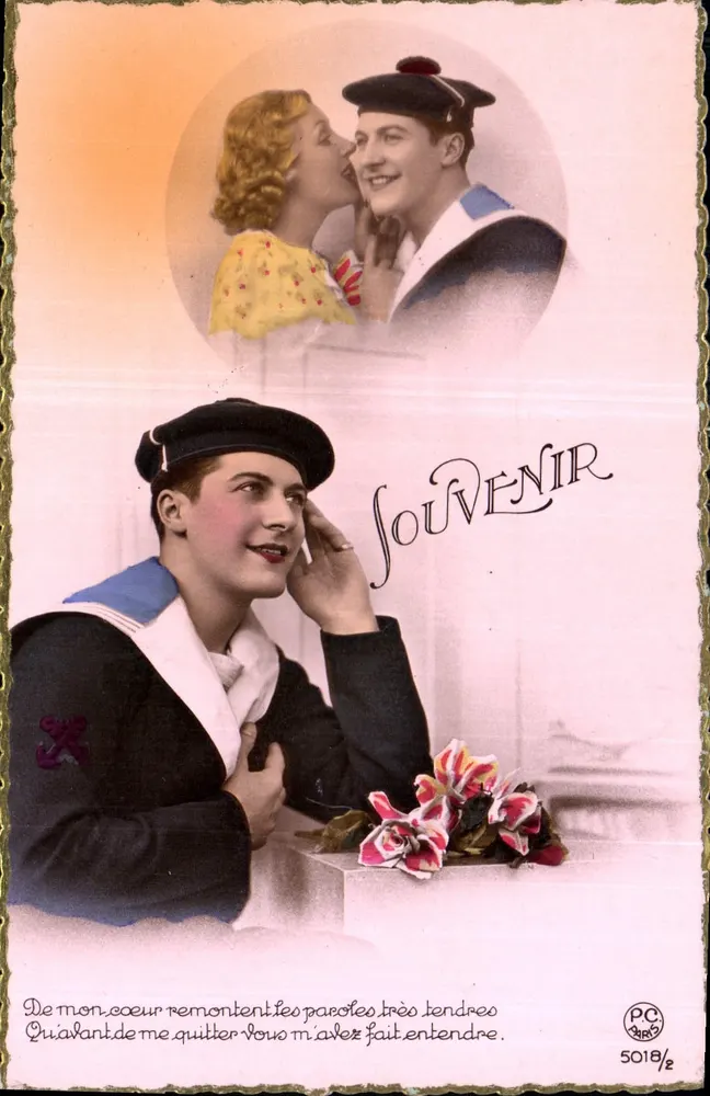 Jovem marinheiro em uniforme — souvenir — P-C Paris n° 5018½ - Frente