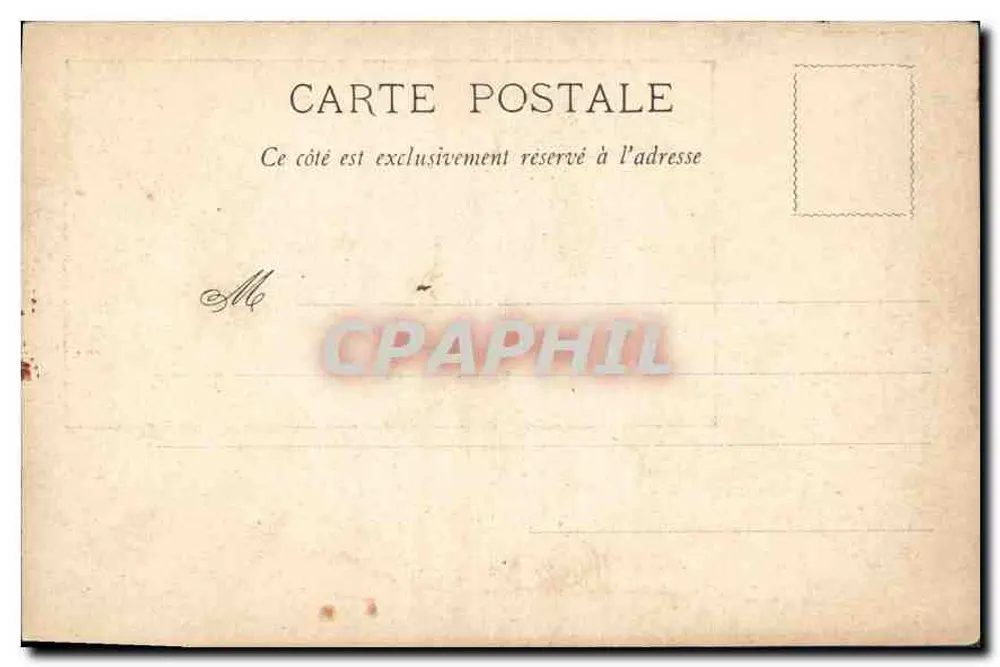Menina com vestido estampado — segurando um buquê — carta postal - Verso
