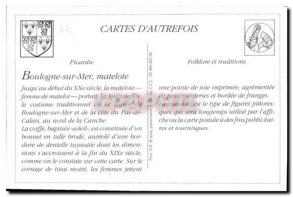 Matelote de Boulogne-sur-Mer — traje tradicional — editor C.E.E. - Verso